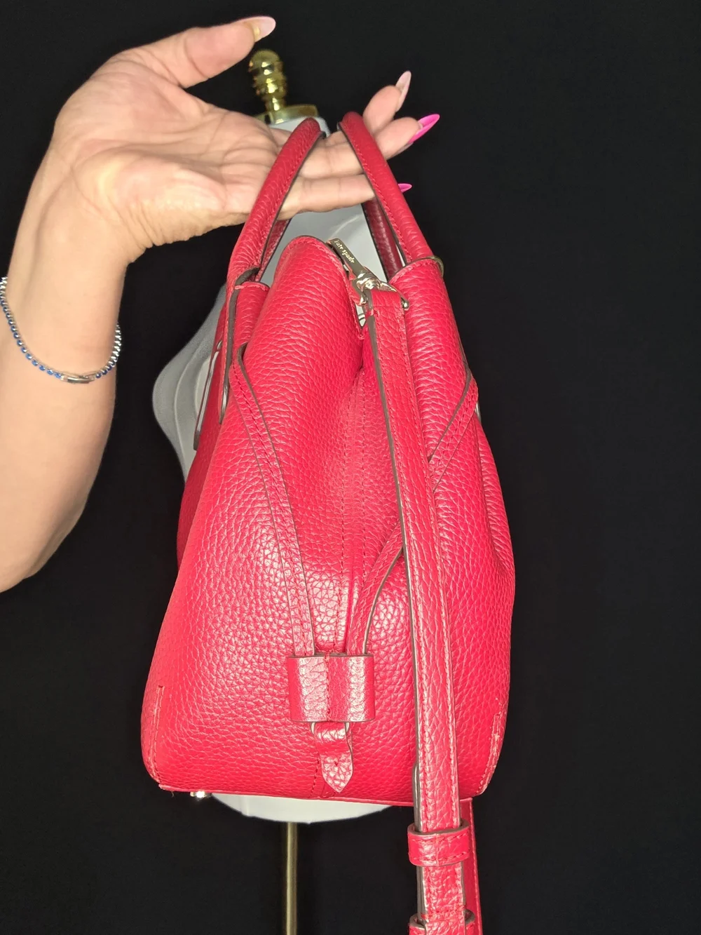 kate spade New York Bright Pink Pebbled Leather Satchel